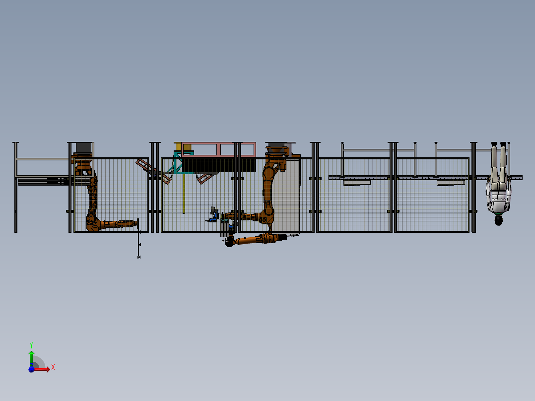 沙发靠背机器人自动打钉设备sw16可编辑前视图