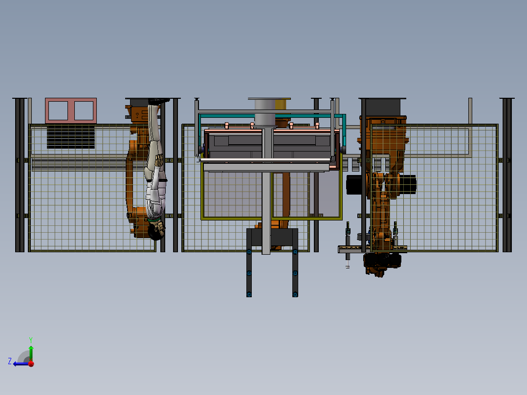 沙发靠背机器人自动打钉设备sw16可编辑右视图