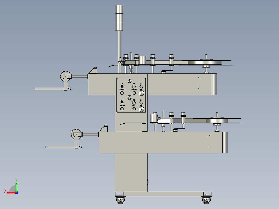 卧式双层收料架（冲压行业）3D模型后视图
