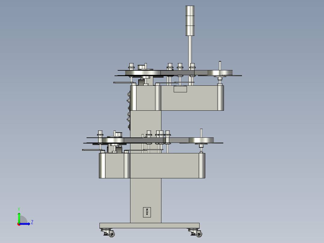 卧式双层收料架（冲压行业）3D模型左视图