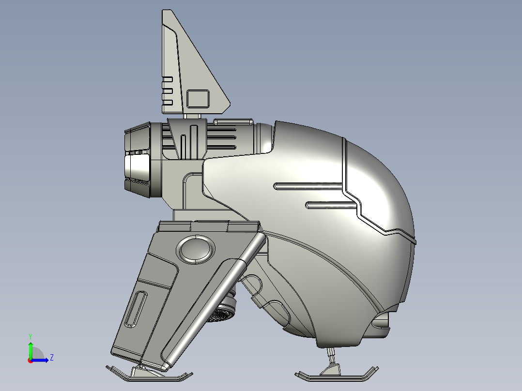 喷气无人机左视图