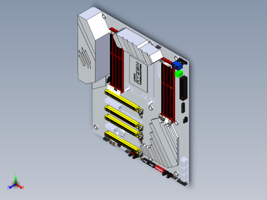 华硕电路板正等轴测缩略图