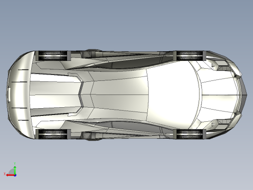 简易版 兰博基尼 Lamborghini Aventador模型外观3D图纸后视缩略图