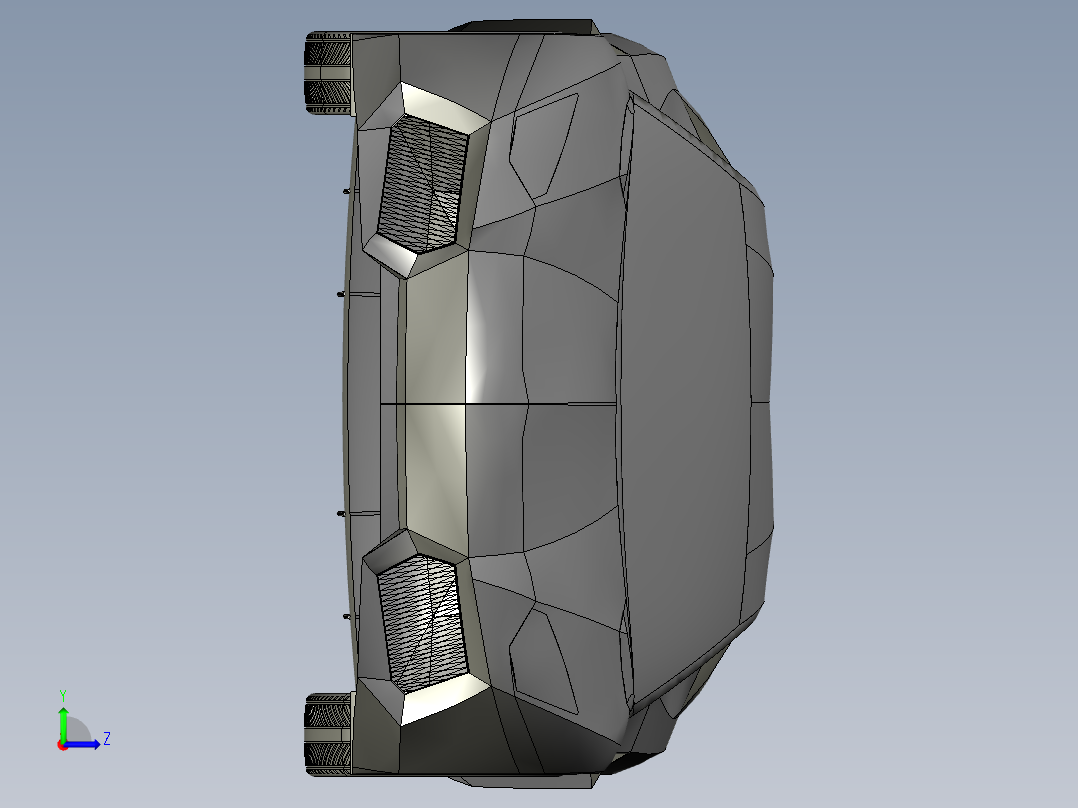 简易版 兰博基尼 Lamborghini Aventador模型外观3D图纸左视图