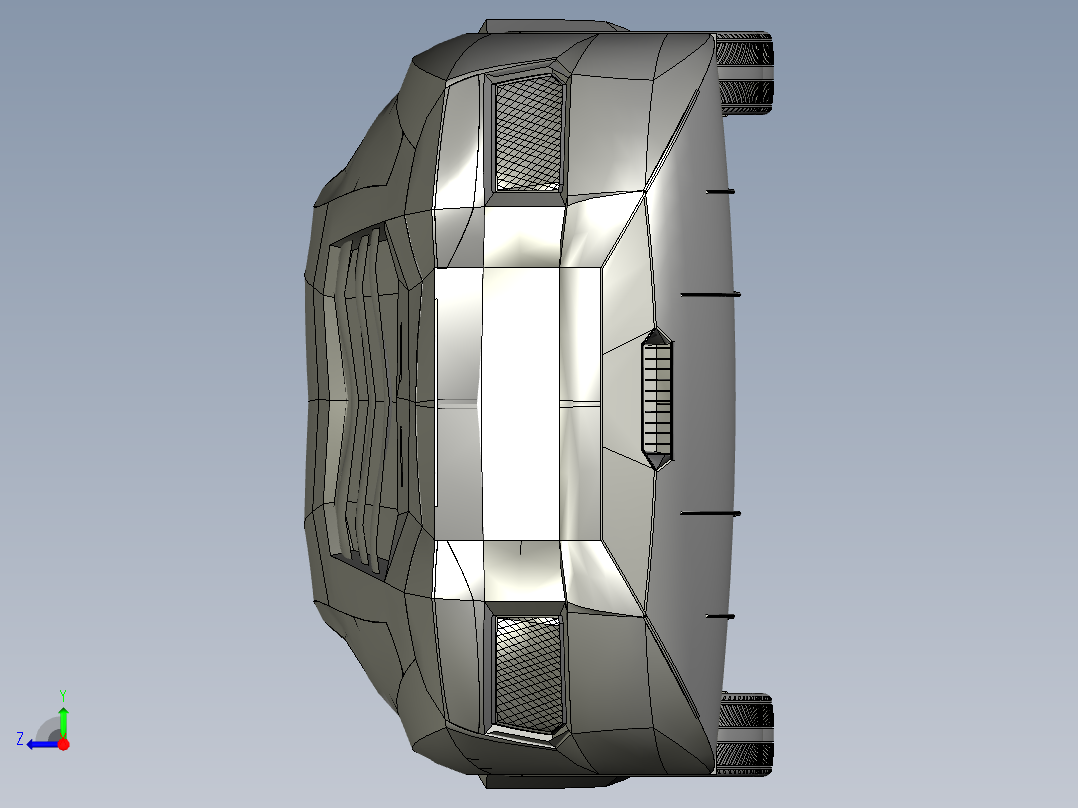 简易版 兰博基尼 Lamborghini Aventador模型外观3D图纸右视图