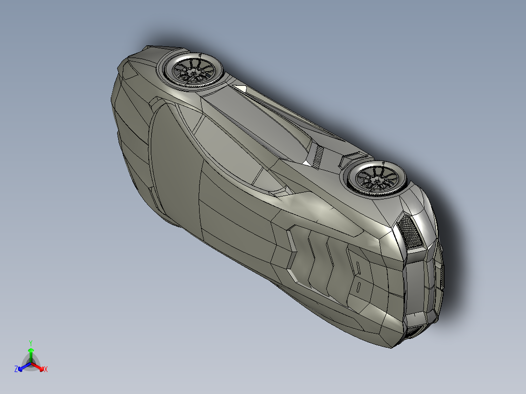 简易版 兰博基尼 Lamborghini Aventador模型外观3D图纸正等轴测图