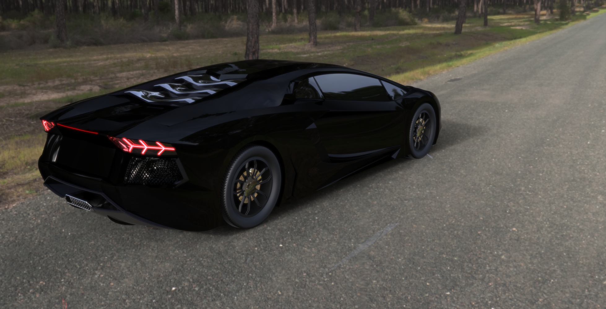 简易版 兰博基尼 Lamborghini Aventador模型外观3D图纸