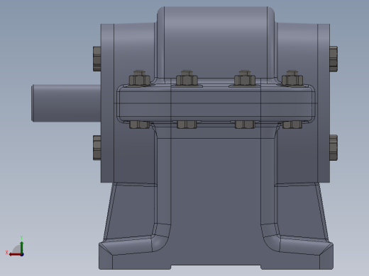轮轴上的一级圆柱直齿轮箱3D图纸 Solidworks设计 附STEP IGS后视缩略图