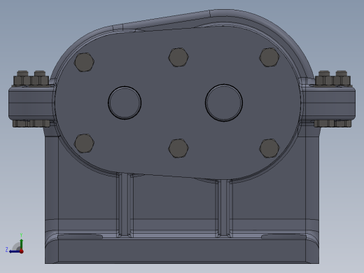 轮轴上的一级圆柱直齿轮箱3D图纸 Solidworks设计 附STEP IGS右视缩略图