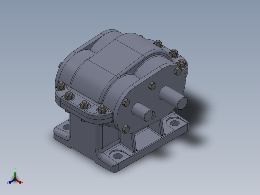 轮轴上的一级圆柱直齿轮箱3D图纸 Solidworks设计 附STEP IGS正等轴测缩略图