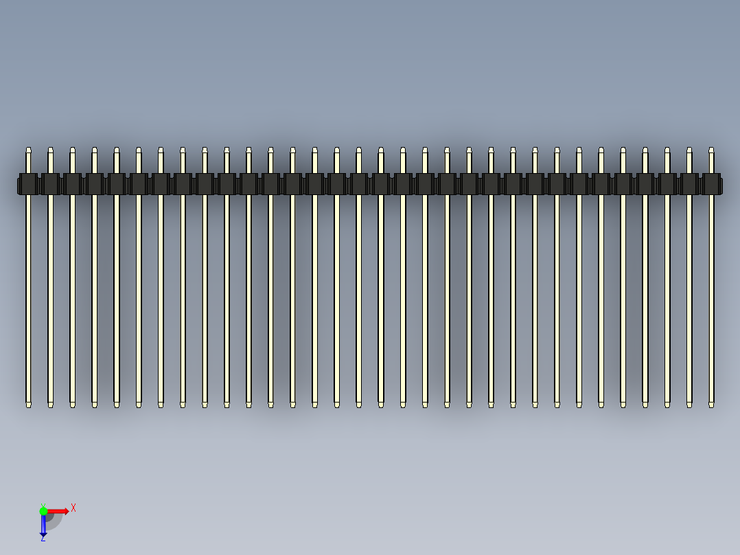 彩色公头100mil（2.54mm）系列-DS1021_black_2x32p_100mil_Type43_rev1.0俯视图
