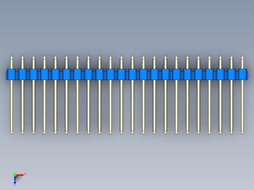 彩色公头100mil（2.54mm）系列-DS1021_blue_3x22p_100mil_Type5_rev1.0俯视缩略图