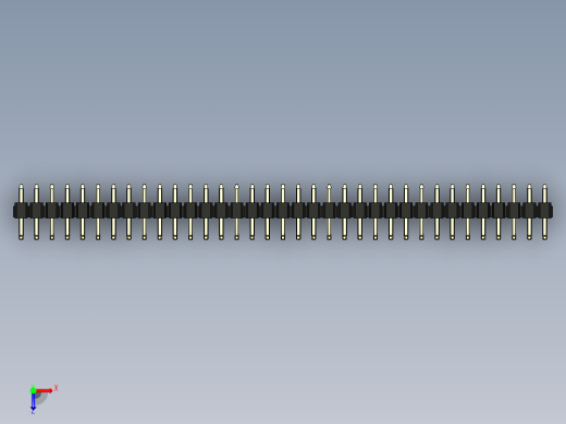 彩色公排针 100mil 2.54mm 系列-DS1022_black_35p_100mil_TypeU_rev1.0俯视缩略图