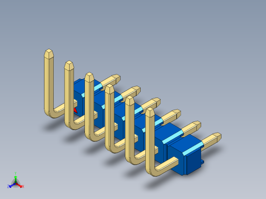 彩色公排针 100mil 2.54mm 系列-DS1022_blue_06p_100mil_TypeU_rev1.0