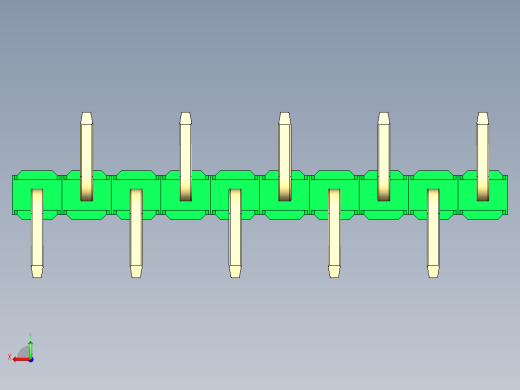 彩色公排针 100mil 2.54mm 系列-DS1022_green_10p_100mil_Type_SMT_R1_rev1.0后视缩略图