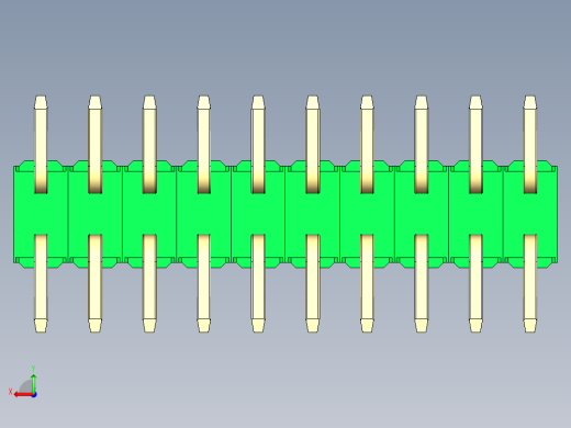 彩色公排针 100mil 2.54mm 系列-DS1022_green_20p_100mil_TypeSMT_rev1.0后视缩略图