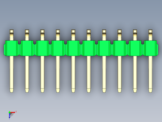 彩色公排针 100mil 2.54mm 系列-DS1022_green_20p_100mil_TypeSMT_rev1.0俯视缩略图