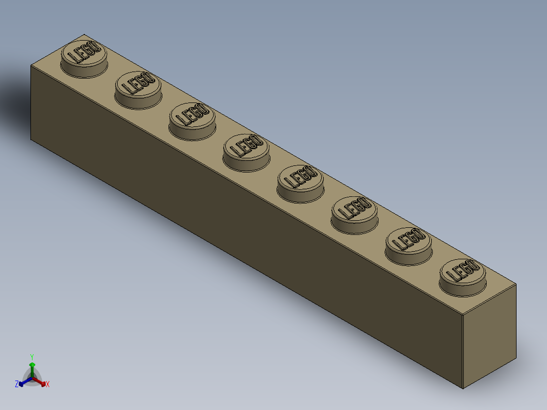 乐高套装 4421基本积木-4159774 Brick Yellow - Tan Brick 1 x 8.SLDPRT