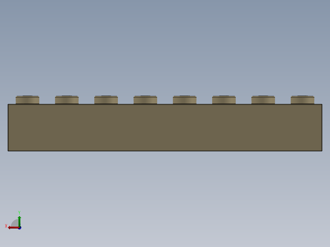 乐高套装 4421基本积木-4159774 Brick Yellow - Tan Brick 1 x 8.SLDPRT后视图