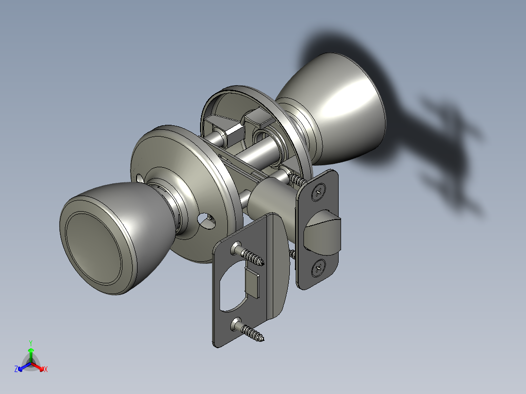 门把手正等轴测图