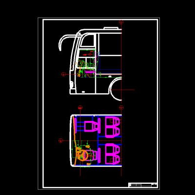 长途客车总布置全套cad图 械设计参考资料设计素材