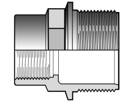 21RFV (A) 减速器与BSP的阳螺纹端（R）和BSP螺纹母端（R1降低）