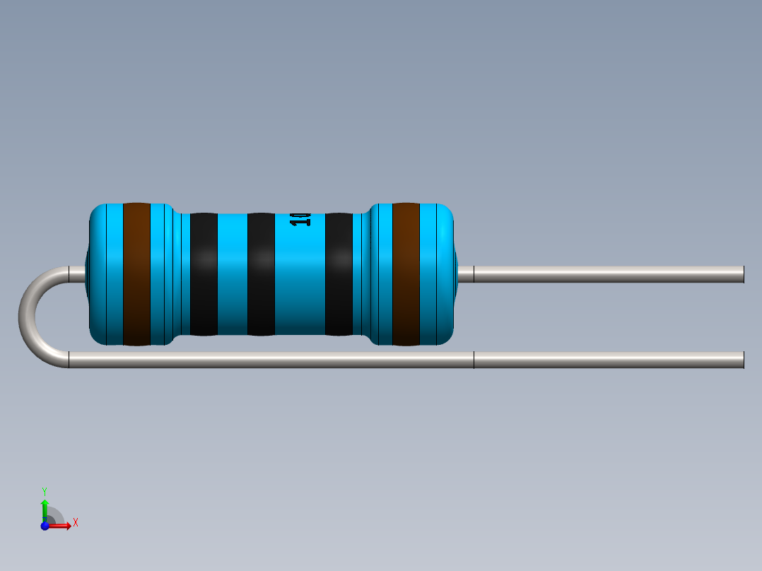 电容器 二极管 电阻器-Resistor Vertical 100 Ohm 1W前视图