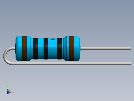 电容器 二极管 电阻器-Resistor Vertical 100 Ohm 1W前视缩略图