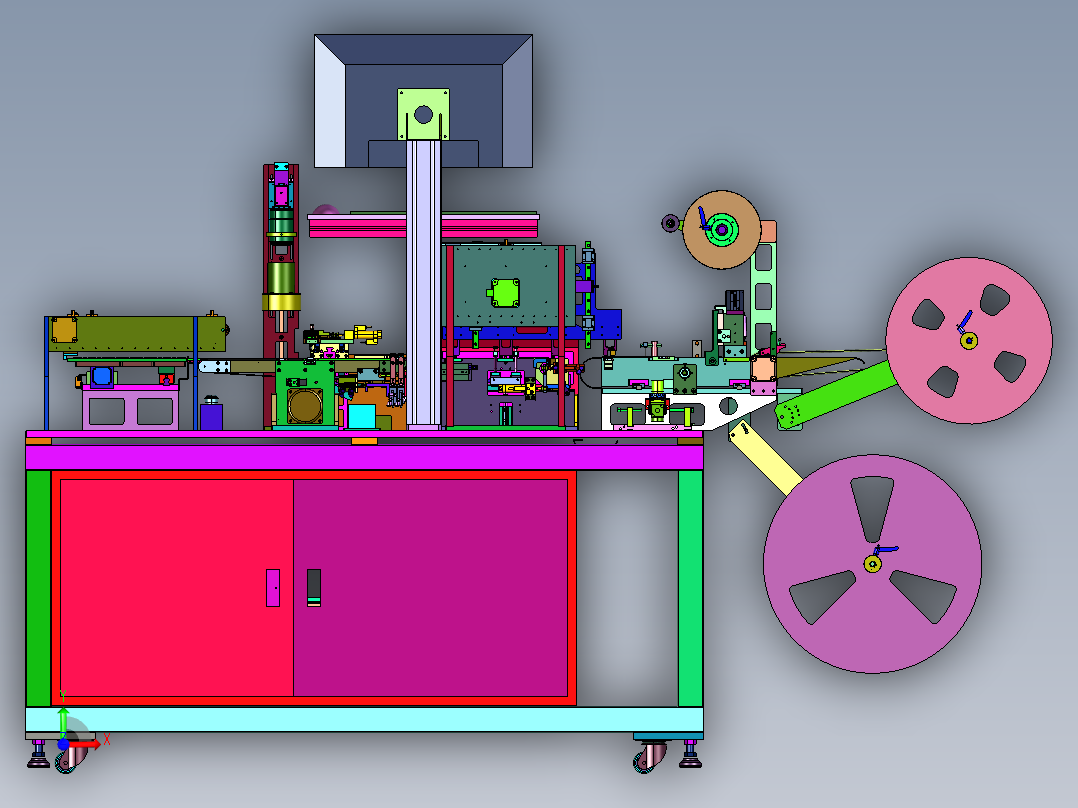 贴片功率电感编带包装机前视图