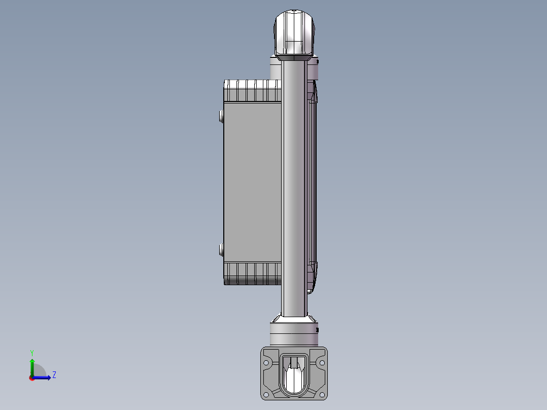 向下垂直墙座+转角+90度箱体连接器+控制箱左视图