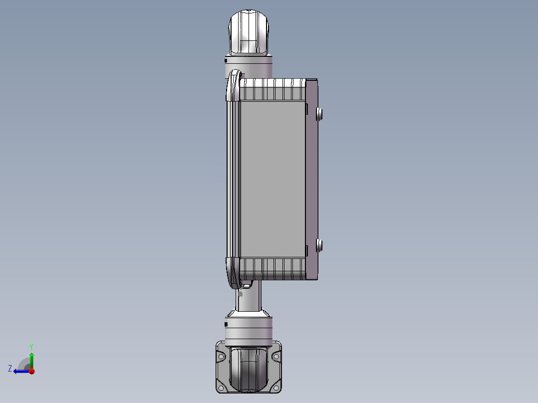 向下垂直墙座+转角+90度箱体连接器+控制箱右视图