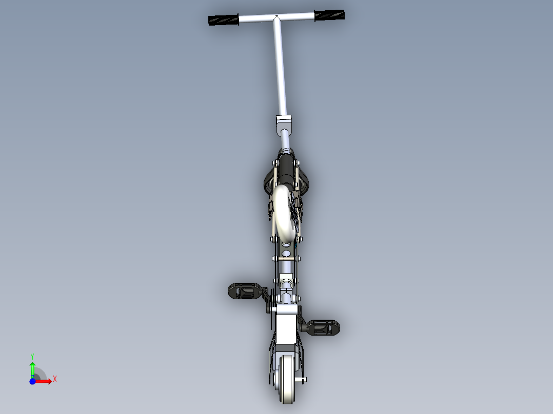 小型折叠自行车--stp前视图