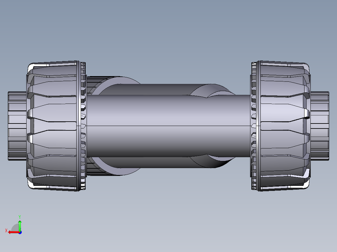 1VRUIV 具有溶剂焊接的女接头末端的止回阀，公制系列后视图