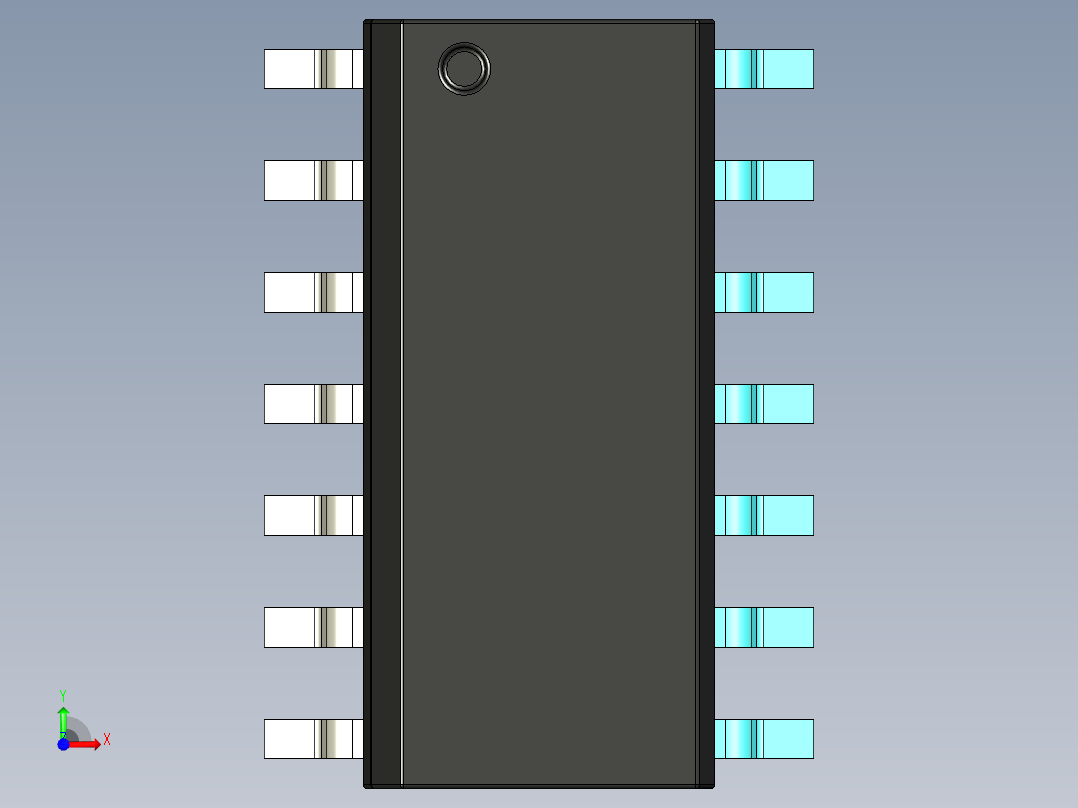 元器件3D封装SOIC1441前视图