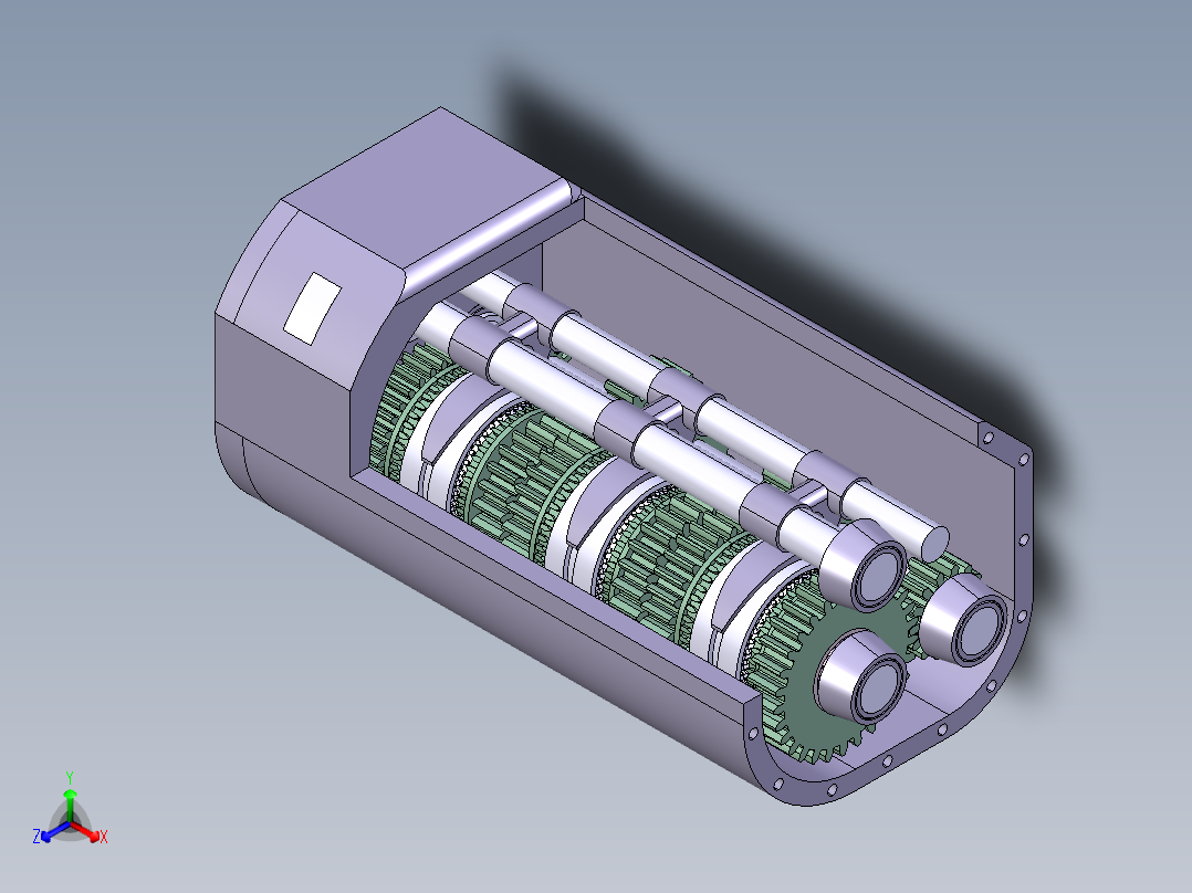 MK1序列式变速箱内部结构主视图