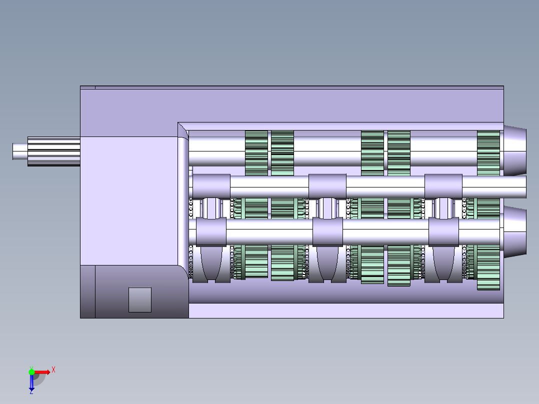 MK1序列式变速箱内部结构俯视图
