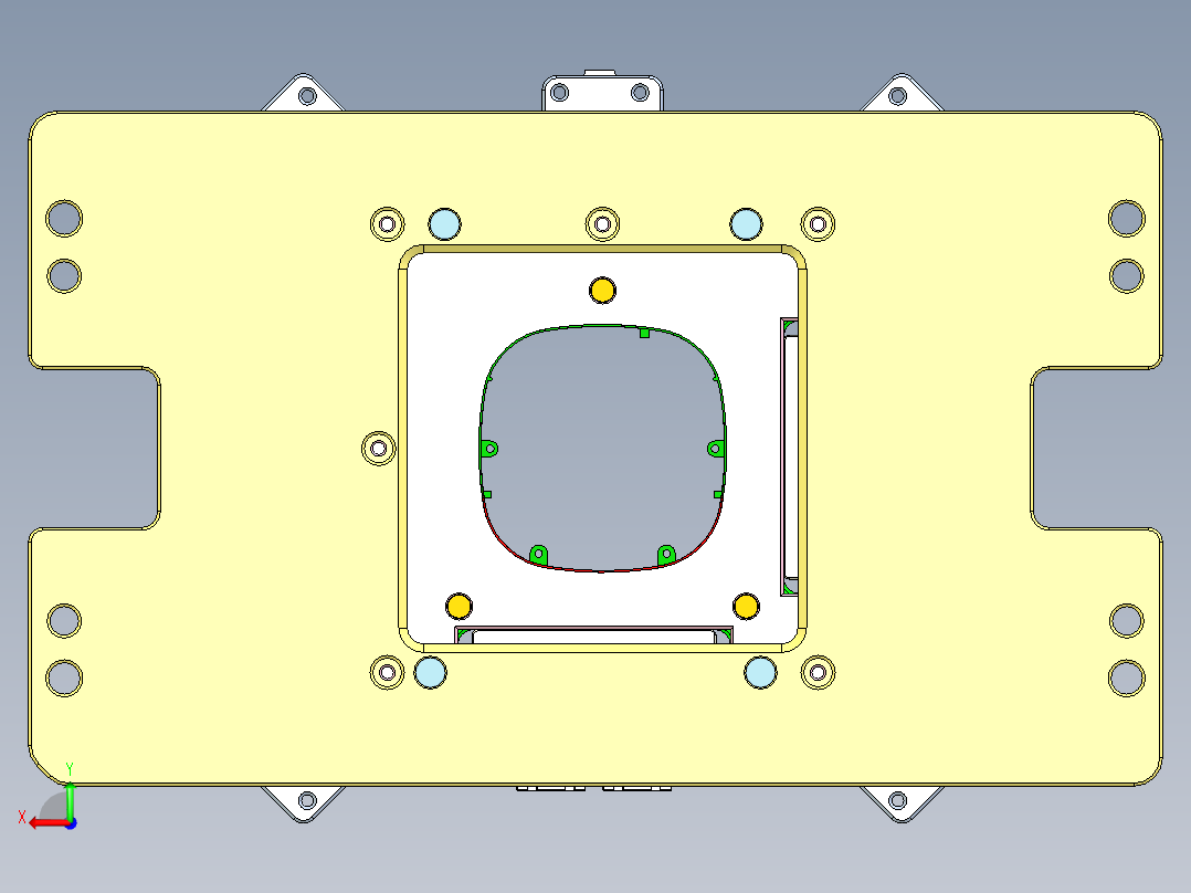 小型加湿器金属外壳铣内腔CNC治具模型后视图