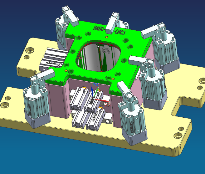 小型加湿器金属外壳铣内腔CNC治具模型