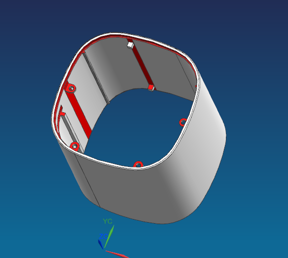小型加湿器金属外壳铣内腔CNC治具模型