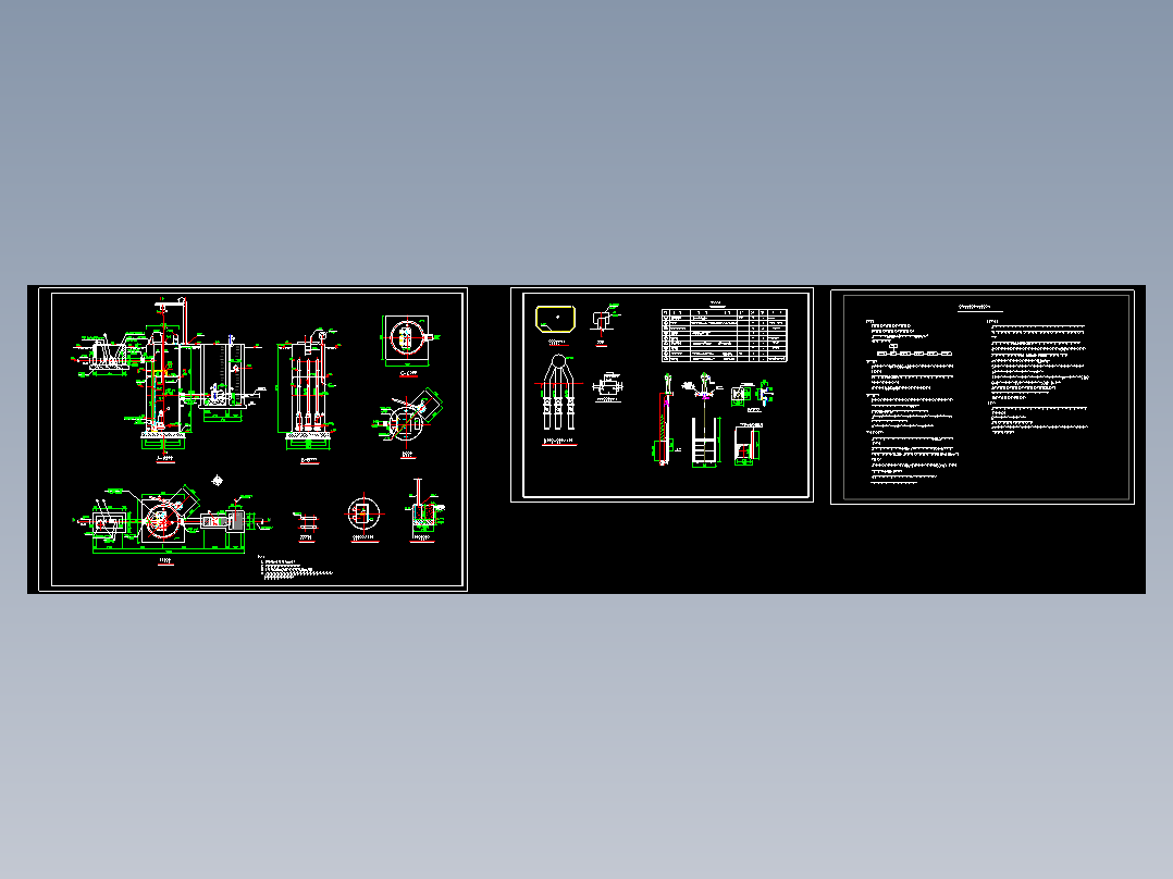 一体化污水提升泵站工艺施工平面图剖面图