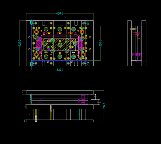 现代笔记本外壳弧度成型模具设计图缩略图