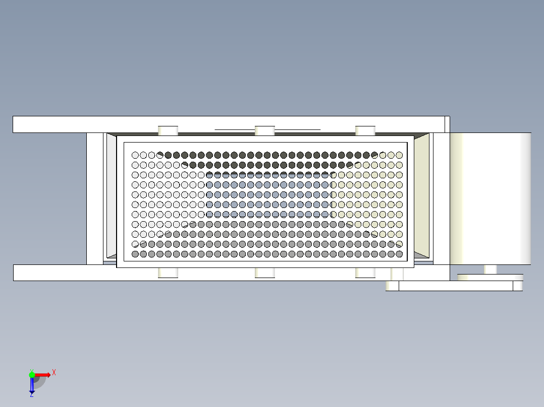 一种多用途振动筛选装置俯视图