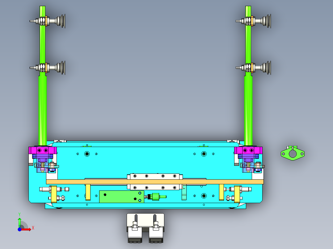 翻转吸料机构3D前视图