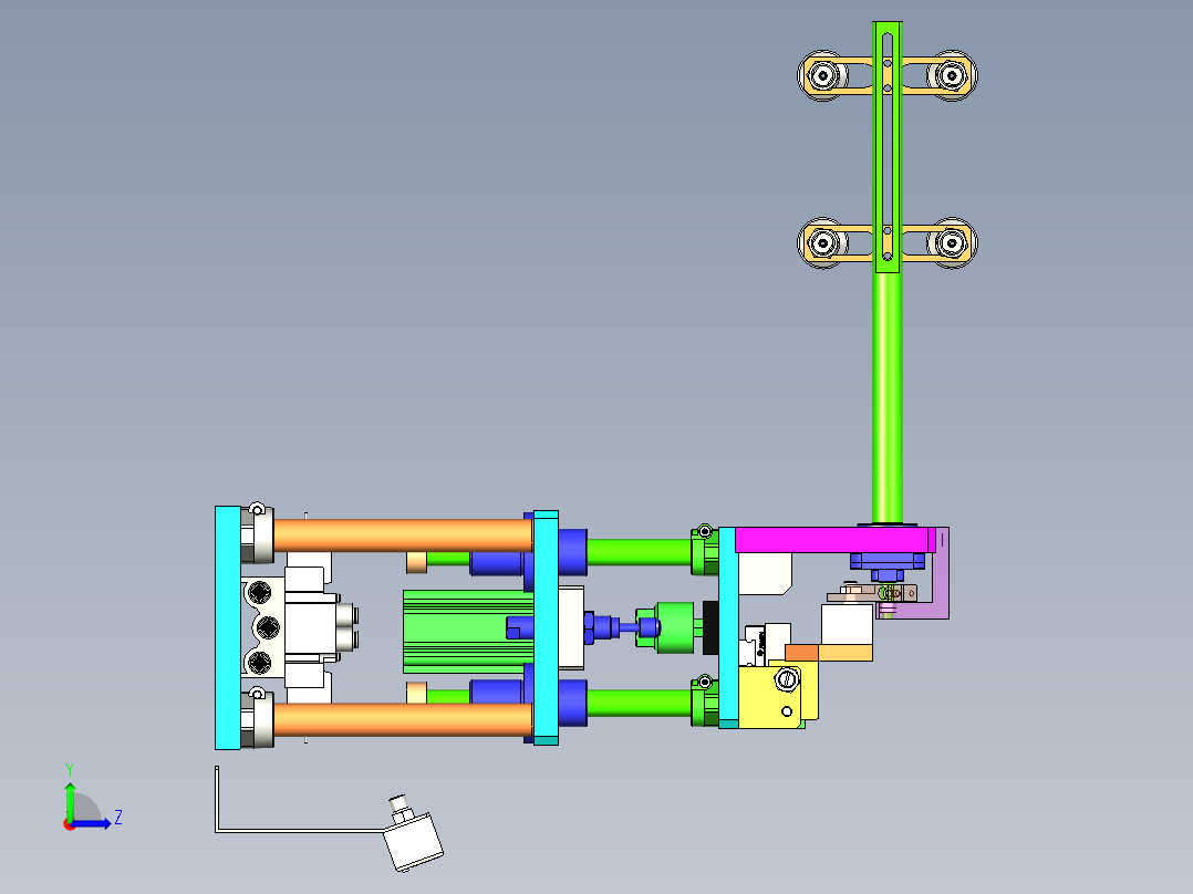 翻转吸料机构3D左视图