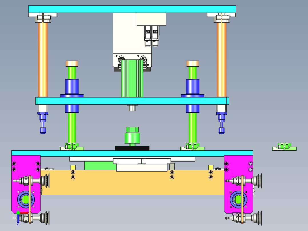 翻转吸料机构3D俯视图