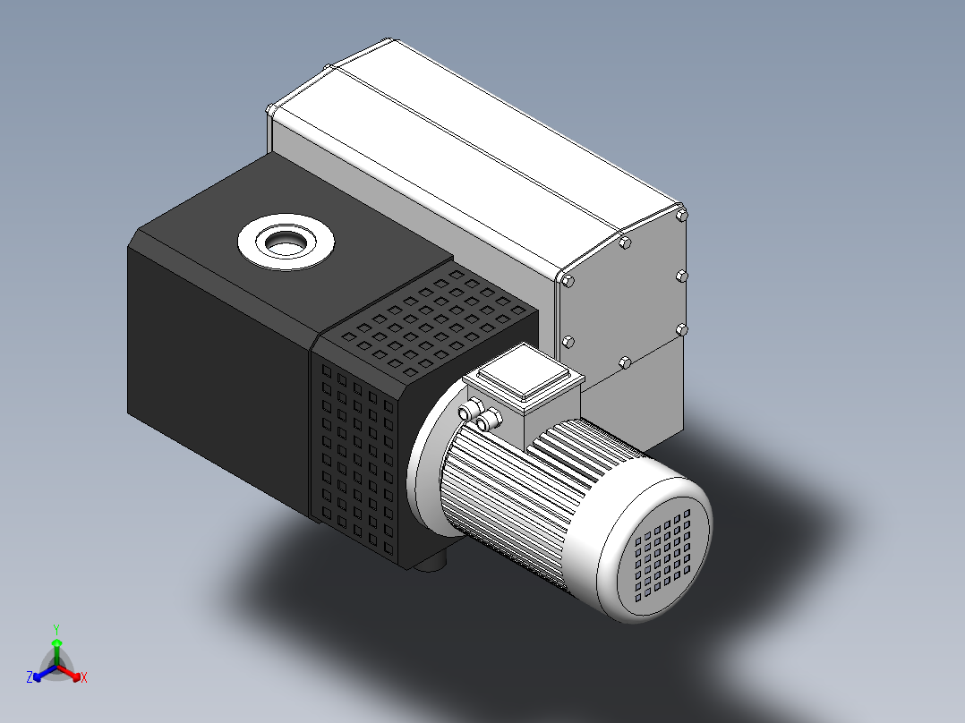 泵、水泵、SV200旋片真空泵(莱宝)正等轴测图