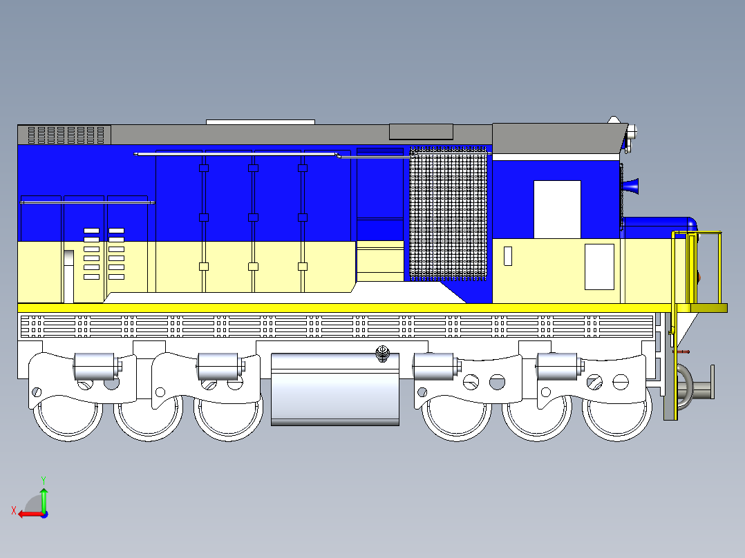火车机车列车railway-locomotive-1831-模型格式为 sw igs后视图
