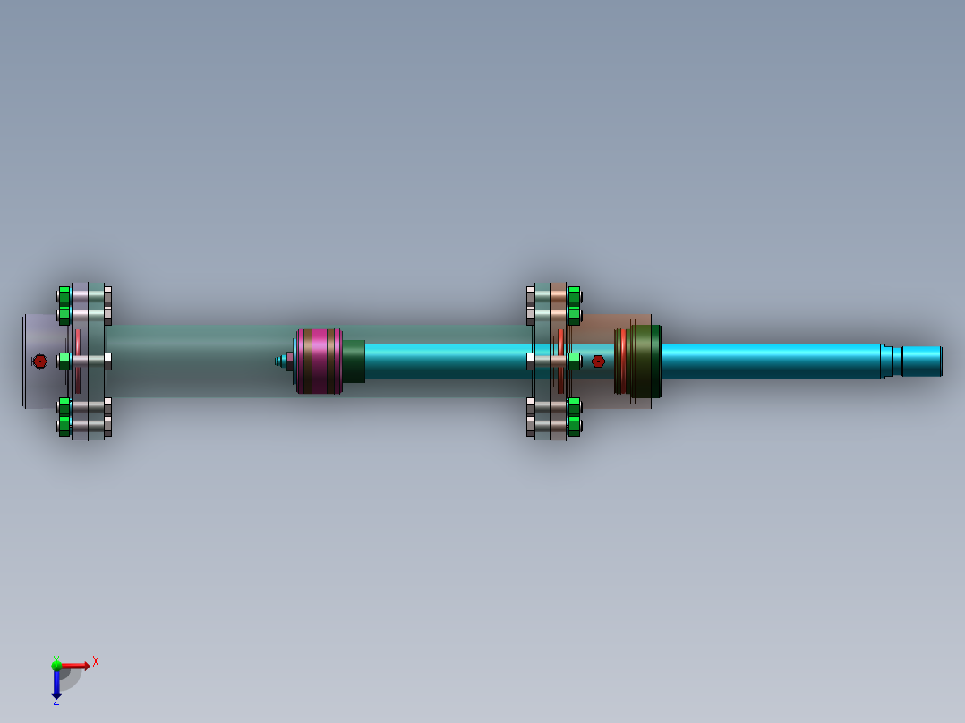 专用铣床工作台（工序：快进-工进-快退-停止）液压系统切削力11000设计师syzn0121俯视图