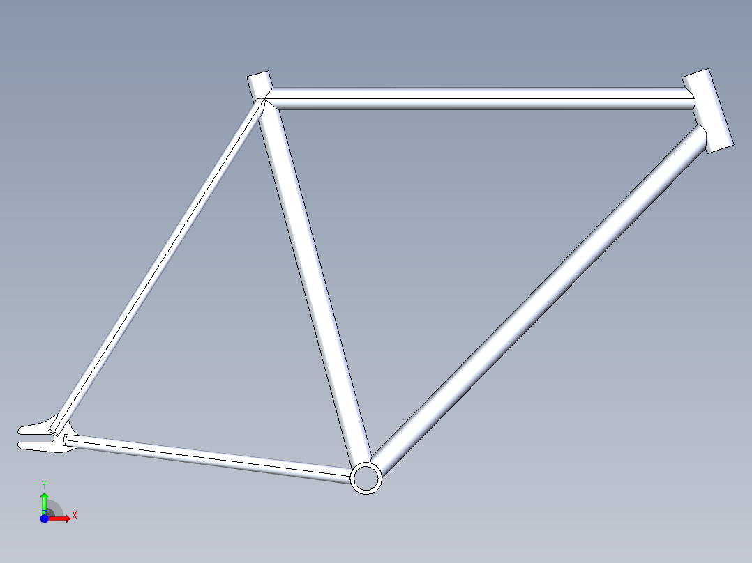 自行车车架前视图