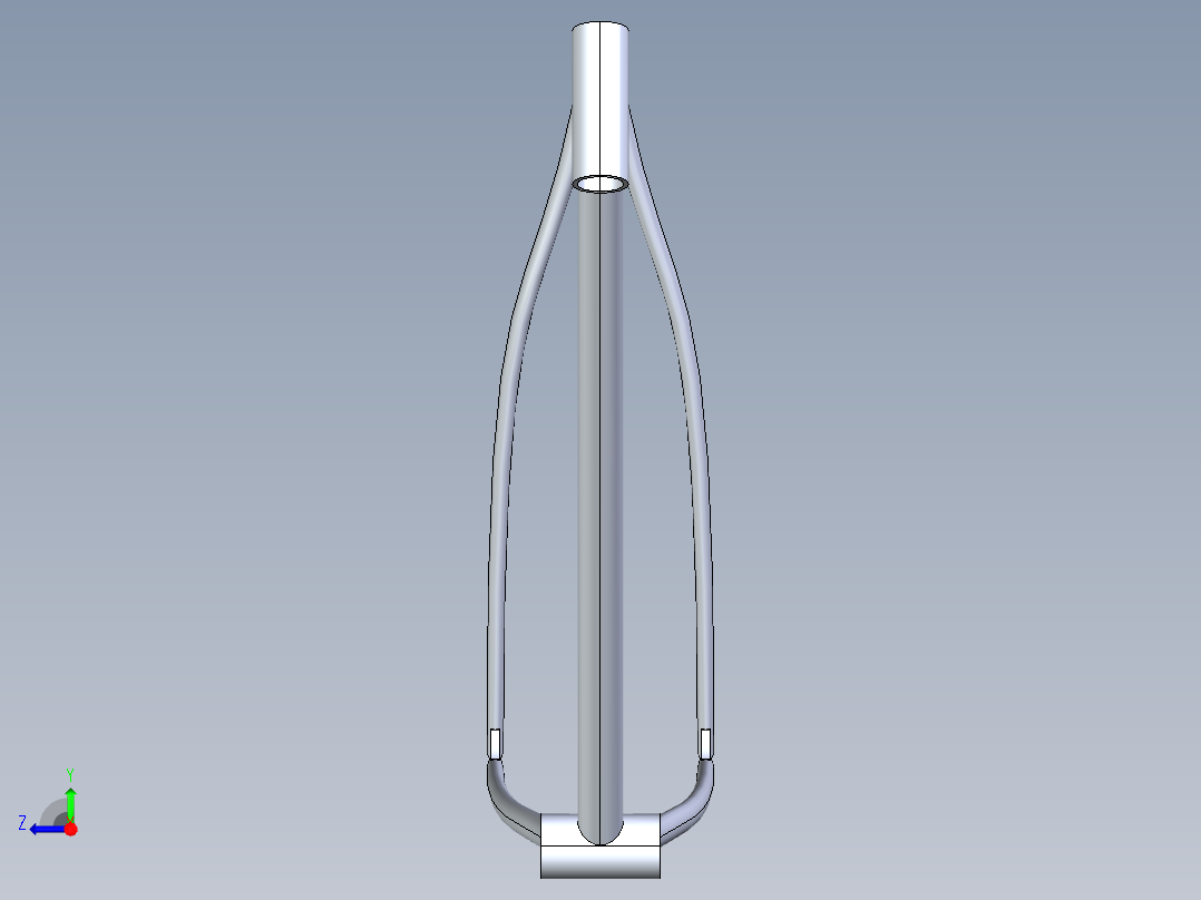 自行车车架右视图